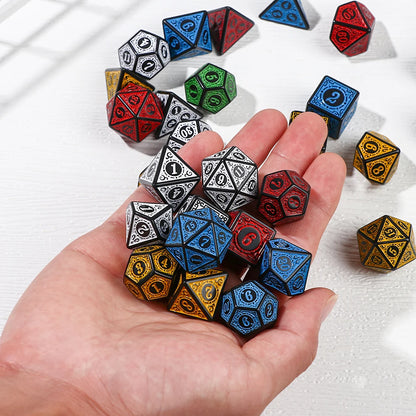 7-Piece Various DND Dice With Pattern