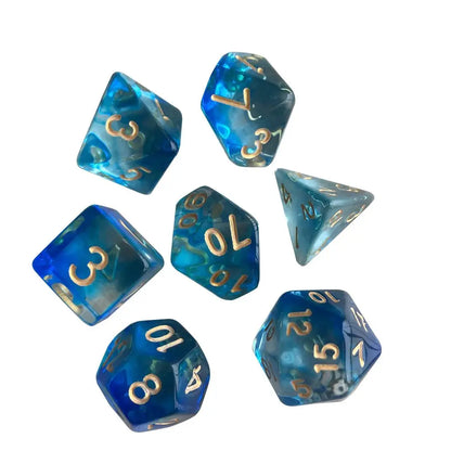 7-Piece Various Gem Colored DND Dice