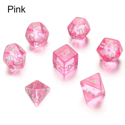 7-Piece Various Colored Transparent DND Dice