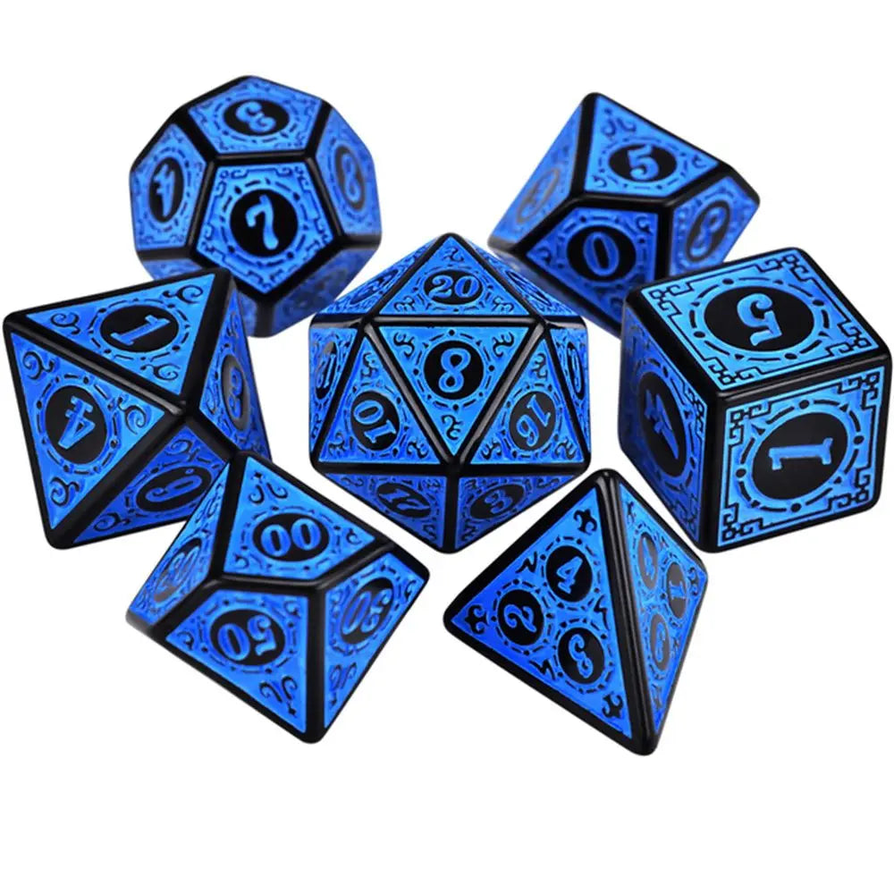 7-Piece Various DND Dice With Pattern