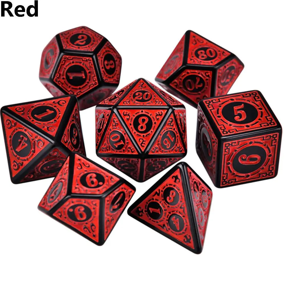 7-Piece Various DND Dice With Pattern