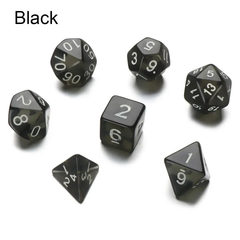 7-Piece Various Colored Transparent DND Dice