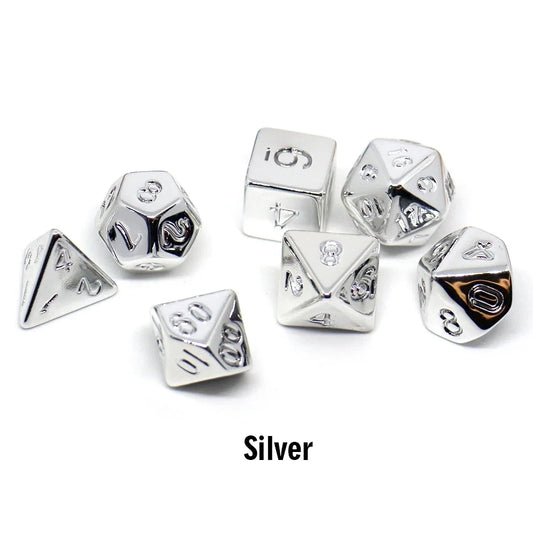 7-Piece Silver DND Dice