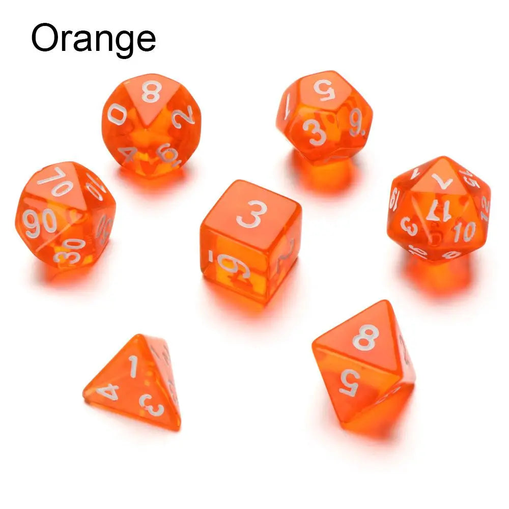 7-Piece Various Colored Transparent DND Dice