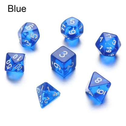 7-Piece Various Colored Transparent DND Dice