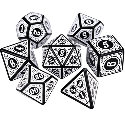 7-Piece Various DND Dice With Pattern