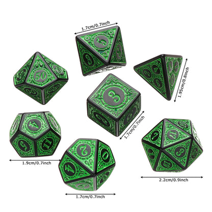 7-Piece Various DND Dice With Pattern